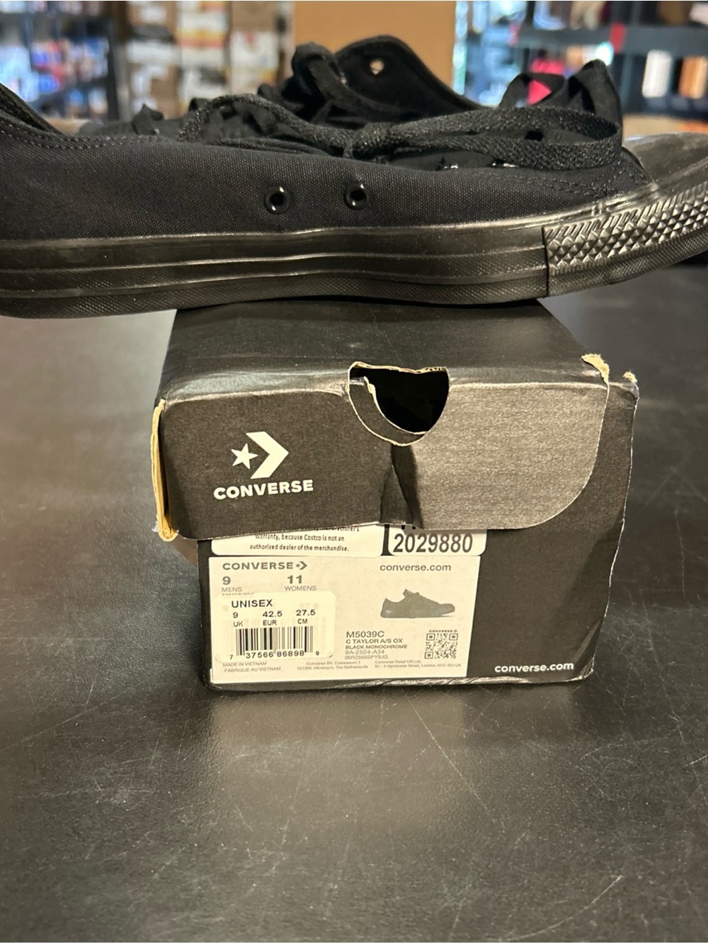 Converse Chuck Taylor All Star OX Black Low Top Canvas Sneakers Size M9 W11